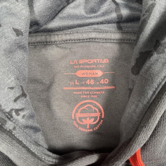 La Sportiva Stoke Hoodie Women L Carbon/Hibiscus Sweatshirt French Terry - Picture 5 of 14